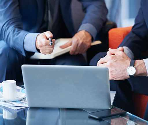 businessman hands close up at laptop